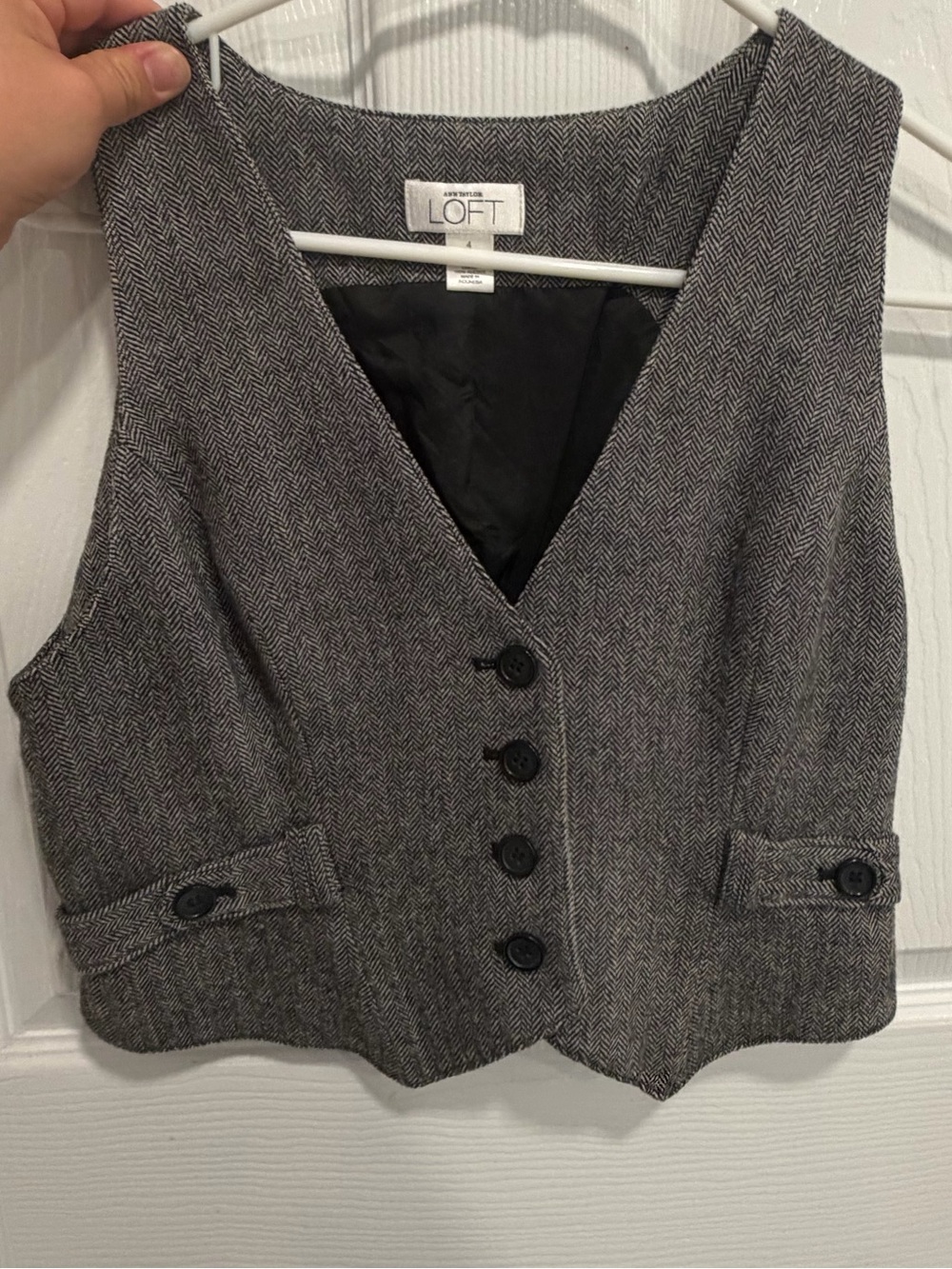 Women's Grey Buttoned Vest